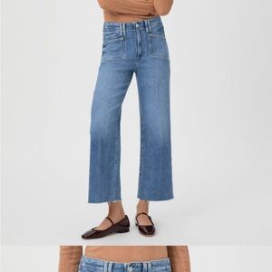 PAIGE Light Blue High-Rise Wide-Leg Jeans